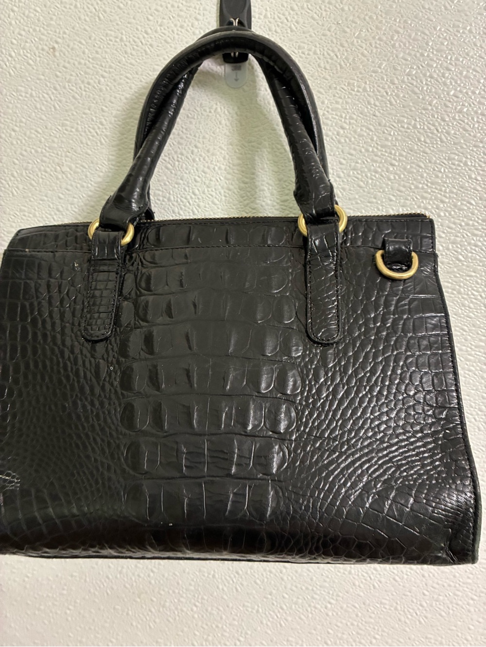 BRAHMIN Anywhere Convertible Melbourne Croc Embossed Leather Small Satchel Bag - Picture 3 of 6
